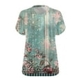 thumbnail image 4 of GERsome Plus Size Tops for Women V Neck Short Sleeve T Shirts Summer Casual Loose Fit Floral Print Tunic Tops XL-5XL, 4 of 4