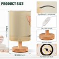 thumbnail image 3 of WOBOGO Cartoon Cute Cat Drink Coffee Bedroom Table Lamp USB Power Connector Wooden Base Round Linen Shade For Living Room Desk, 3 of 7