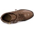 thumbnail image 4 of Unique Bargains Women's Round Toe Block High Heel Lace Up Platform Boots, 4 of 7