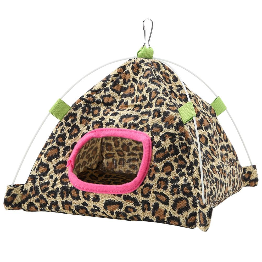 Tebru Parrot Bed, Parrot Cage, Cartoon Parrot Tent + Coral Mat Hut Cage