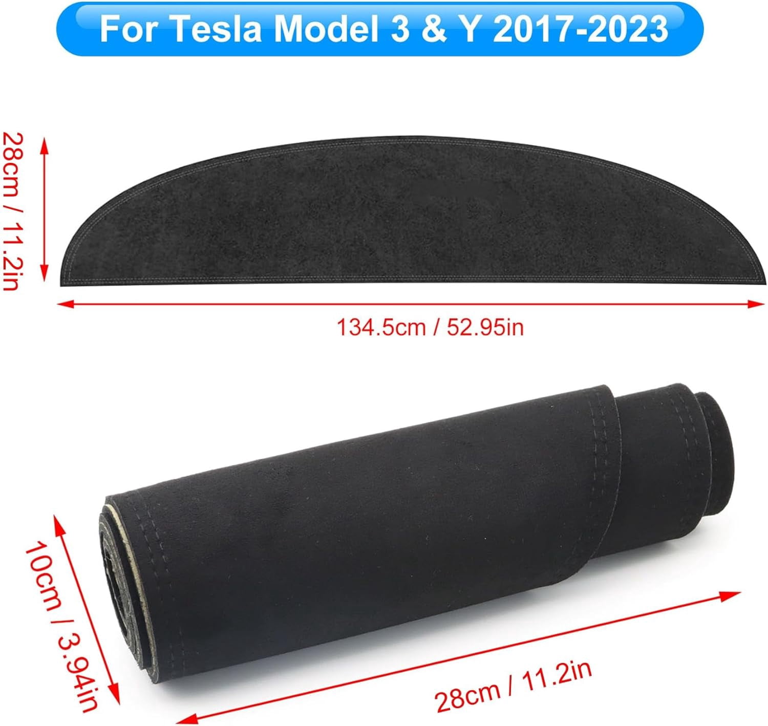 Dashboard Cover for Tesla Model 3/Y Alcantara Dash Cover Mat Compatible with for Tesla Model Y Model 3 2016-2023 Dashboard Pad Protective Interior Covers Accessories