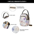 thumbnail image 4 of FORMRS Crossbody Bag for Women Quilted Travel Shoulder Cell Phone Purse with Chain Strap Handbag, Purple Flower Pattern, 4 of 7