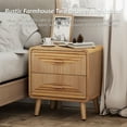 thumbnail image 3 of COZAYH 2-Drawer Farmhouse Nightstand, Mid Century Nightstand Fully Assembled with Handcrafted , Boho, Rustic Style, Natural Wood, 3 of 7