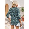 thumbnail image 2 of Top WIHOLL Primavera-Verano con estampado floral de manga 3/4 y cuello en V para mujer, 2 of 3