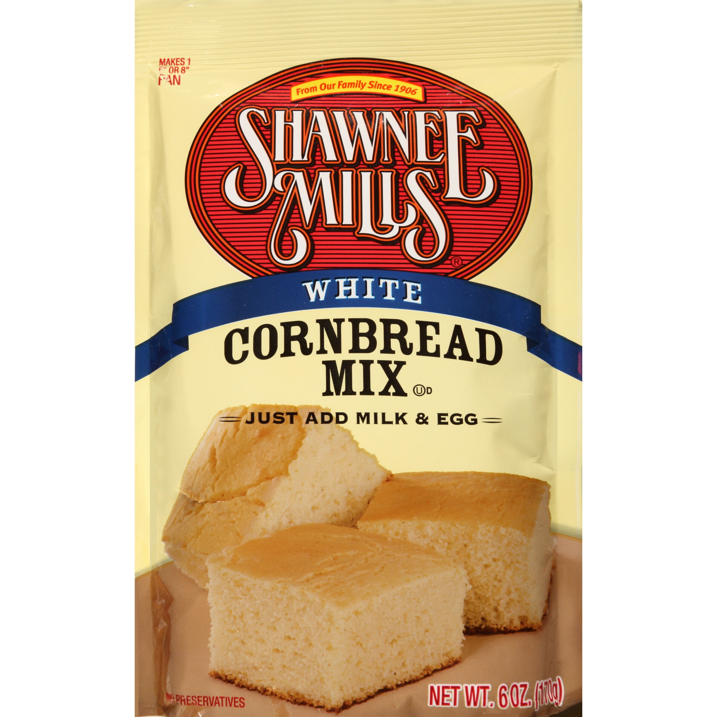 Shawnee Mills® White Cornbread Mix, 6 oz Pouch – Mild Southern Cornbread Side