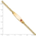 thumbnail image 3 of 14k Yellow Gold Bracelet Medical Anchor 7.5 mm 7 in Semi-solid Soft Diamond Shape Red Enamel ID, 3 of 4
