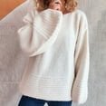 thumbnail image 4 of FRSASU Sweaters for Women Trendy Crewneck Long Sleeve Solid Color Sweater Tops Fall Knit Loose Casual Pullover Sweaters White S(S), 4 of 5
