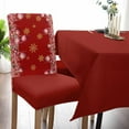thumbnail image 5 of Dining Room Chair Covers, Christmas Snowflake Poinsettia Colored Balls Pine Needles Winter Red Stretch Parsons Chair Slipcovers Removable Kitchen Chair Protector Cover for Dining Room， Set of 6, 5 of 7
