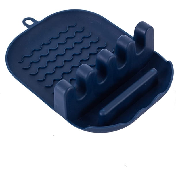 Soporte para cucharas Rawiri para encimera de cocina, soporte para tapa de cuchara de silicona para encimera de cocina, soporte para utensilios con almohadilla antigoteo para múltiples utensilios,
