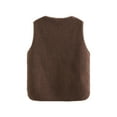 thumbnail image 5 of YDFCWXW Womens Sherpa Fleece Vest Fuzzy Sleeveless Casual Open Front Warm Cardigan Outerwear 2025 Winter Coffee, S, 5 of 7