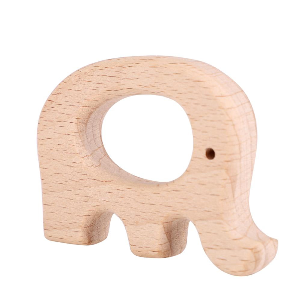 wooden animal teether