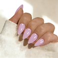 thumbnail image 2 of Press On Nails JOYVVEW con forma de almendra rosa cromada, 24 unidades, 2 of 5