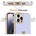 thumbnail image 3 of Love-Heart Luxury Case for Apple iPhone 14 Pro Heart Case, Cute Design Shiny Bling Cover, Soft TPU Slim Shockproof Protective Case for Apple iPhone 14 Pro for Women Girls, Purple, 3 of 8
