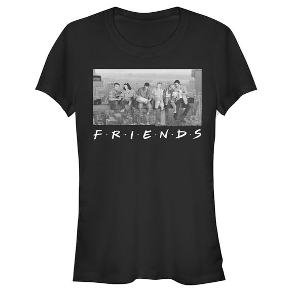 Junior's Friends Besties Atop Skyscraper Photo  Graphic T-Shirt