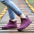 thumbnail image 5 of Short Rain Boots for Women Wide Width Fashion Waterproof Boots Ankle Boots Non Slip Work Shoes, 5 of 9