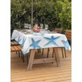 thumbnail image 3 of Outdoor Tablecloth with Umbrella Hole for Patio/Picnic/Party/Camping, Blue Starfish Coastal Waterproof Table Cloth Rectangle Table Cover Washable, Nautical Summer Ocean Modern (52"x 70"), 3 of 9