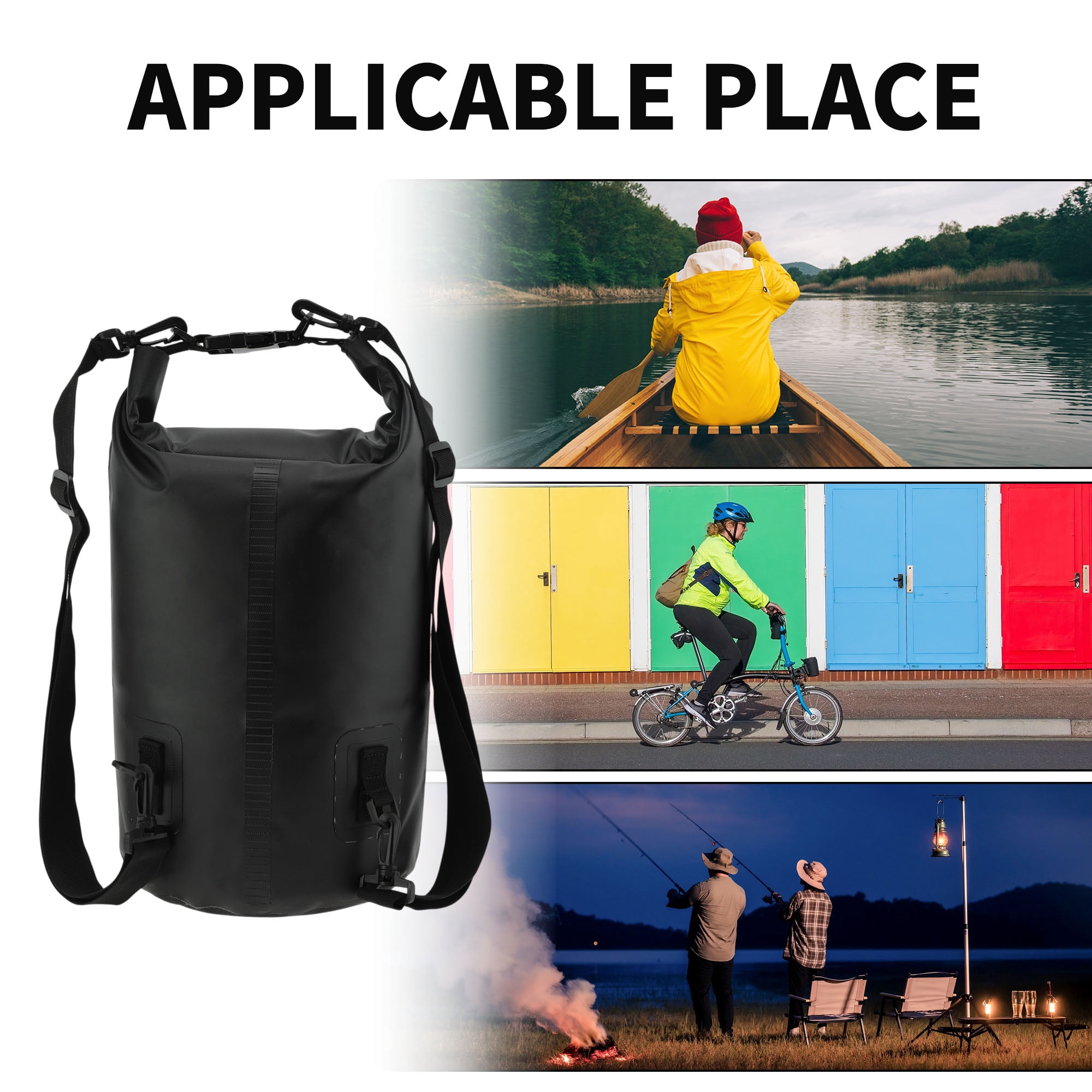 Unique Bargains Durable Waterproof Dry Bag Black