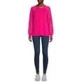 thumbnail image 2 of Nine.Eight Women Casual Long Sleeve Round Neck Statement Pullover Sweatshirt, 2 of 5