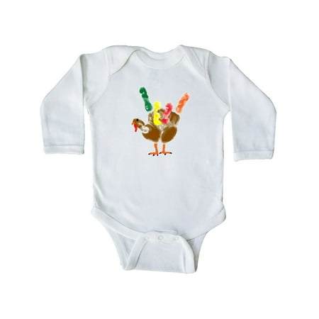 

Inktastic I Love You Colorful Craft Hand Turkey Gift Baby Boy or Baby Girl Long Sleeve Bodysuit