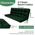 thumbnail image 2 of SDJPOI 2-3 Seater Porch Swing Replacement Cushion, Thicken 4" Waterproof Outdoor Bench Cushions with Backrest for Outdoor Furniture ( dark green，70in*40in）, 2 of 6