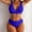 Dark Blue, variant on BONIXOOM Womens Swimsuits Underwire Elastic Solid Bikinis Bikini Summer Swimwears on Clearance Sky Blue Size 4