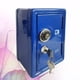 thumbnail image 3 of EeaseMX 1 caja de seguridad de metal en miniatura, creativa alcancía de hierro, mini caja fuerte, forma de olla de ahorro, caja de dinero de escritorio, adornos para el hogar, color azul, 3 of 7