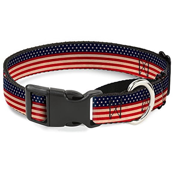 Buckle-Down American Flag Stripe Martingale Dog Collar