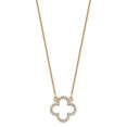 thumbnail image 6 of Auriga Fine Jewelry 14K Yellow Gold 1.1 mm Small Necklace Diamond Quatrefoil Design Necklace for Women 18", 6 of 6