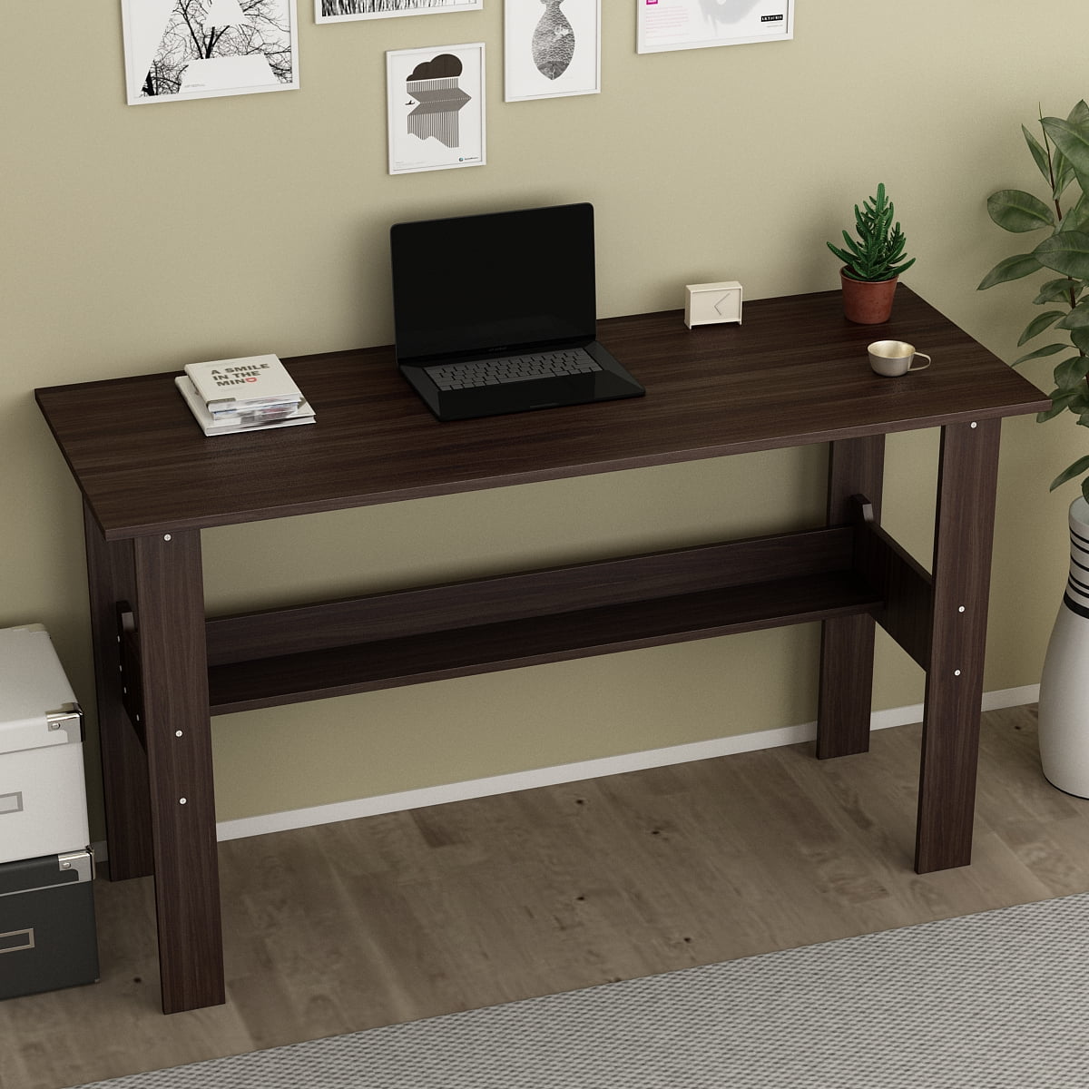 KERROGEE 47"*18" Computer Desk with Cabinet and Shelves, Writing Study