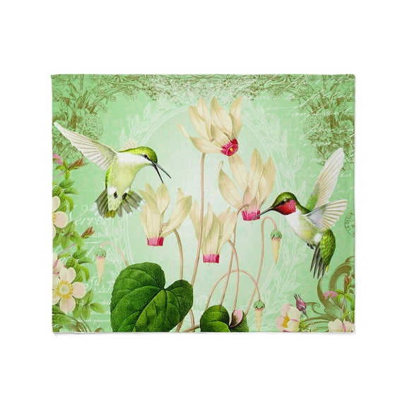CafePress - Modern Vintage French Hummingbirds Throw Blanket - Soft Fleece Throw Blanket, 50"x60" for All Ages
