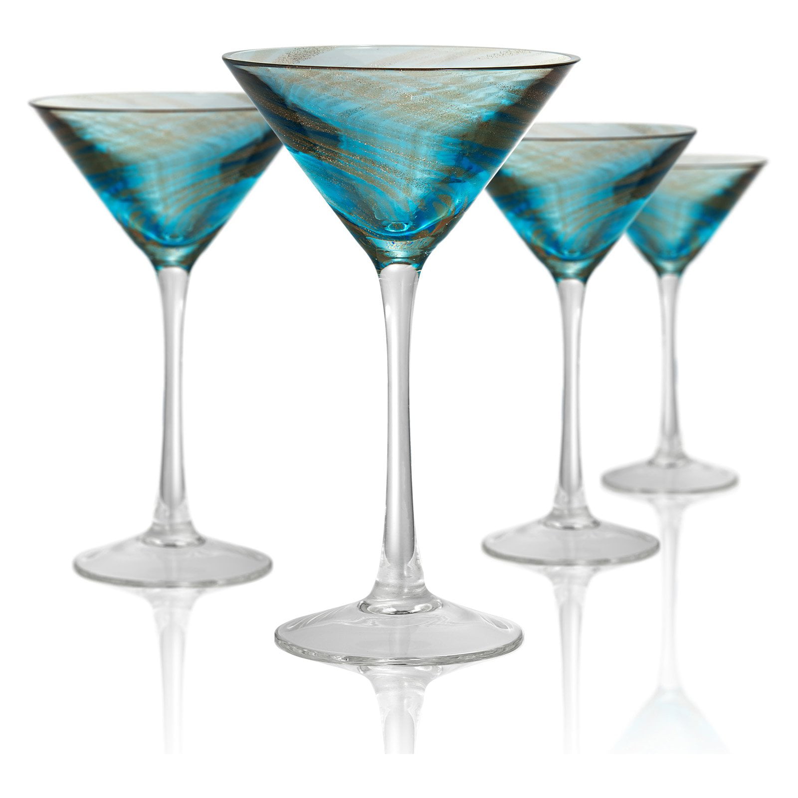 Artland 52013B Coppertino Martini Glass Set Of 4 10 oz Clear//Copper