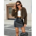 thumbnail image 4 of ieFashion  Womens Faux Fur Cropped Coats Fuzzy Long Sleeve Winter Jacket Open Front Cardigan Top Fluffy Warm Outwear with Pocket, 4 of 8