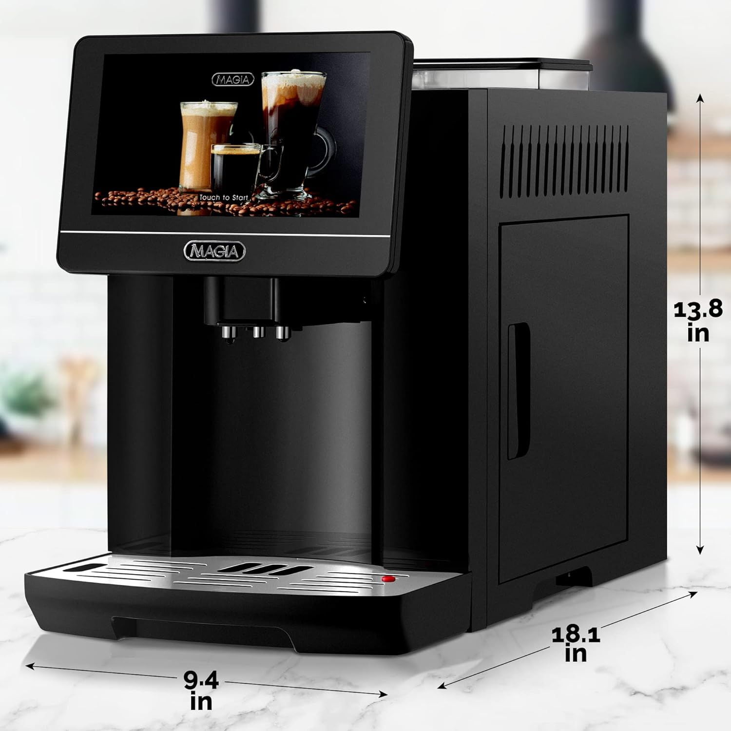 Magia Super Automatic Coffee Espresso Machine Espresso Coffee Maker 1800ml by Zulay Kitchen - Silver