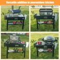 thumbnail image 6 of Adjustable Height (28"& 34") Grill Cart for Ninja Woodfire Outdoor Grill OG701, Foldable Outdoor Grill Stand for Blackstone 17“/22" Griddle, Ooni Pizza Oven, BBQ Prep Table with Se, 6 of 7