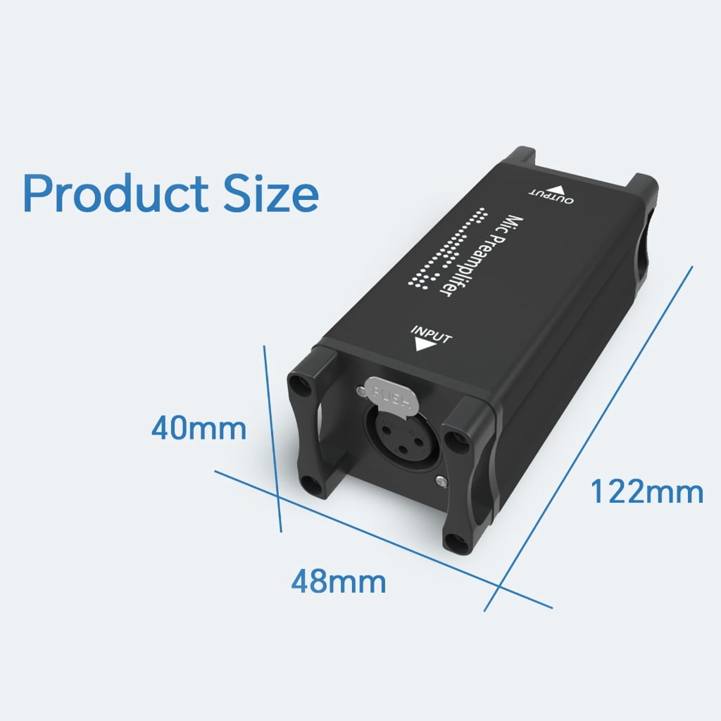 Zeiwohndc 25dB Mic Booster Preamplifier Enhances Auditory For Podcasts Broadcasts