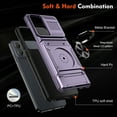 thumbnail image 5 of Armor Case for Motorola Edge (2024) with Hidden Credit Card Slot [360° Rotatable Ring Holder Stand Magnetic Kickstand][Support Car Mount]Shockproof Phone Case For Motorola Edge (2024),Violet, 5 of 7