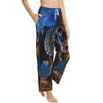 thumbnail image 2 of Balery Starry Night Charging Dinosaur print Women's Pajama Pants,Ultra Lightweight Pjs,Lounge Pant-Medium, 2 of 9