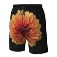 thumbnail image 6 of Uemuo Orange Dalia Pattern Men's Swim Trunks Hawaiian Beach Bathing Suit Swimsuits Beach Quick-Dry Shorts with Pockets-Medium, 6 of 9