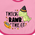 thumbnail image 4 of Inktastic Halloween Trick Rawr Treat with Dinosaur Boys or Girls Baby Bib, 4 of 4
