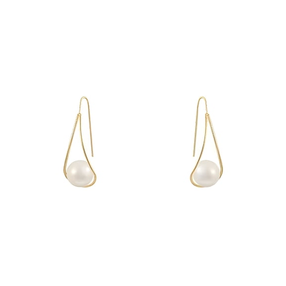 DESIGNICE 2026 New Sterling Silver Pearls Drop Earrings for Women Pearls Dangle Earrings Threader for Party, Wedding, Daily, Gift