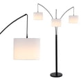 thumbnail image 3 of JONATHAN Y Barrie 78.5" 3-Light Mid-Century Modern Head-Adjustable Iron LED Arc Floor Lamp, Oil Rubbed Bronze, JYL3077A, 3 of 7