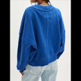 thumbnail image 4 of Sudadera Corta de Larga con Cuello Redondo para Mujer, Lindas y Holgadas. Azul Real M, 4 of 9