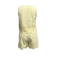 thumbnail image 4 of Short Outfits For Women 2 Piece Sets Summer Eyelet Embroidery Sleeveless Scalloped Tank Top & Drawstring Shorts Set Yellow S, 4 of 5
