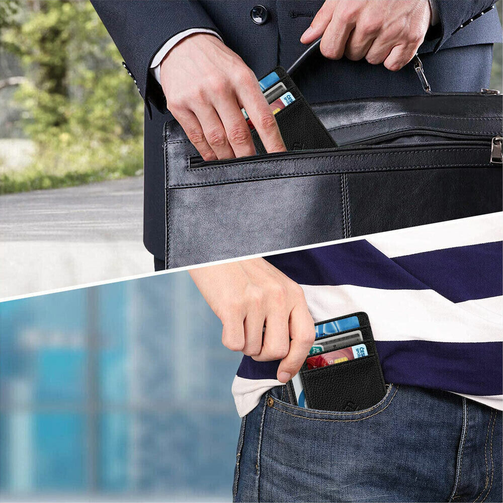 Leatherboss Genuine Leather Checkbook Cover & Credit Card Holder - Men's Wallet