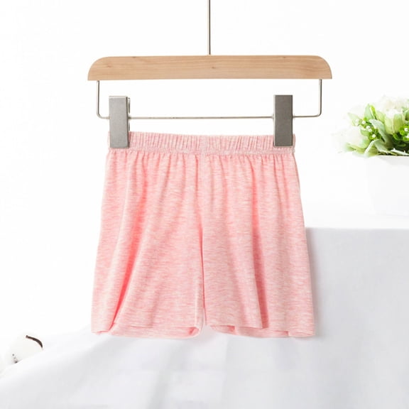 Maqroz Boys Heathered Knit Shorts Soft Sleep Bottoms Elastic Waist Casual Lounge Trunks Breathable Summer Home Wear Light Blue Pink,9 Years