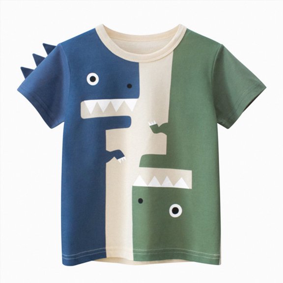 dmqupv Shirts for Teens Toddler Boys Summer Clothes 2T 3T 4T 5T Kids Embroidery Short Sleeve T Shirt Tops for Boys Army Green,6-7 Years