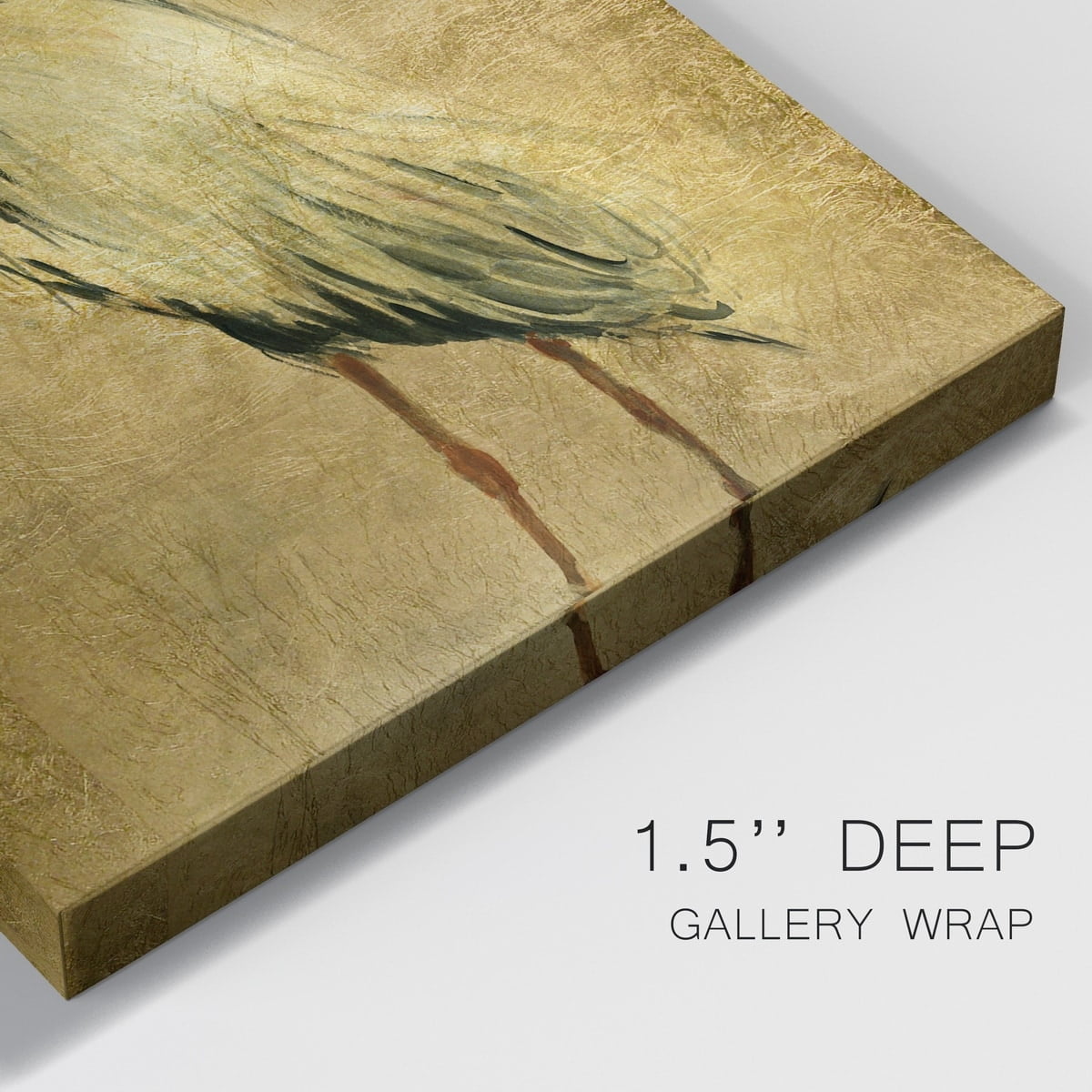 Gold Crane at Dusk II Premium Gallery Wrapped Canvas - Ready to Hang - 12 x 18