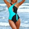 thumbnail image 2 of Trajes de Baño de Cuello Alto para las Mujeres, Correa de Bloqueo de Color de Moda, con Cojín de Pecho Traje de Baño sin Espalda, 2 of 3
