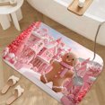 thumbnail image 3 of 1pc Gingerbread Man in a Pink Absorbent Non-Slip Bathroom Thickened Flannel Rug Decor,Soft,Quick Drying,Suitable For Indoor/outdoor Use,Bathrooms,Bedrooms,Kitchens,Terrace,Laundry Rooms,16"x24", 3 of 9
