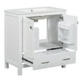 thumbnail image 5 of Huloretions 30" Bathroom Vanity Set With Drop In Sink,2 Storage Doors,1 Tip-Out Drawer,Waterproof Paint Solid Wood Frame Bathroom Storage Cabinet, 5 of 9